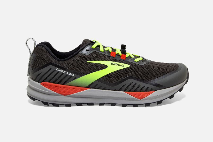 Brooks Running Shoes Mens Black/Green - Cascadia 15 Trail - 1062-DBRMH